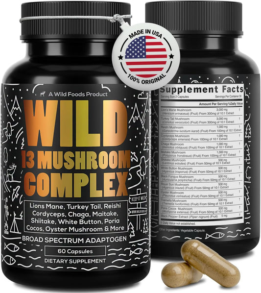 Wild Food: 13 Mushroom Complex With Lion's Mane & Cordyceps (30 servings)
