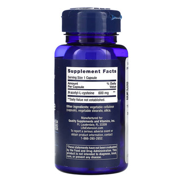 Life Extension: N-Acetyl-L-Cysteine (NAC) - 600mg (60 caps)