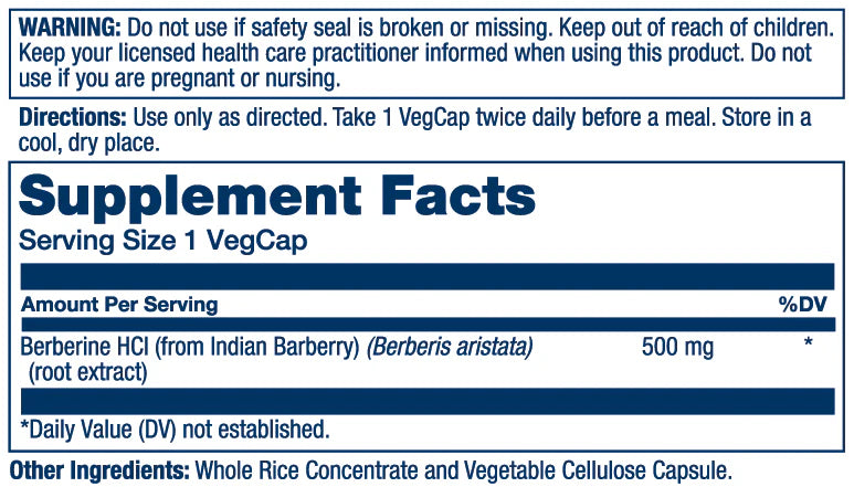 Solaray - Berberine 500mg (60 vegcaps)