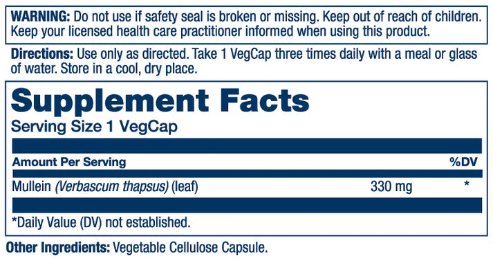 Solaray - Mullein NG V (330mg 100ct)