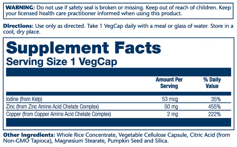 Solaray - Zinc Copper AAC (100 ct)