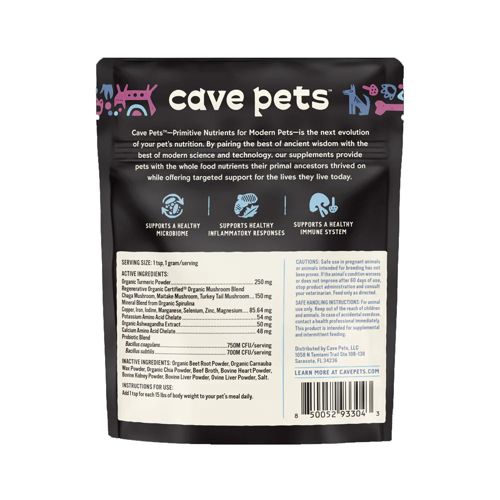Cave Pets Super Blend Powder: Multi Glandular + Turmeric (30 servings)