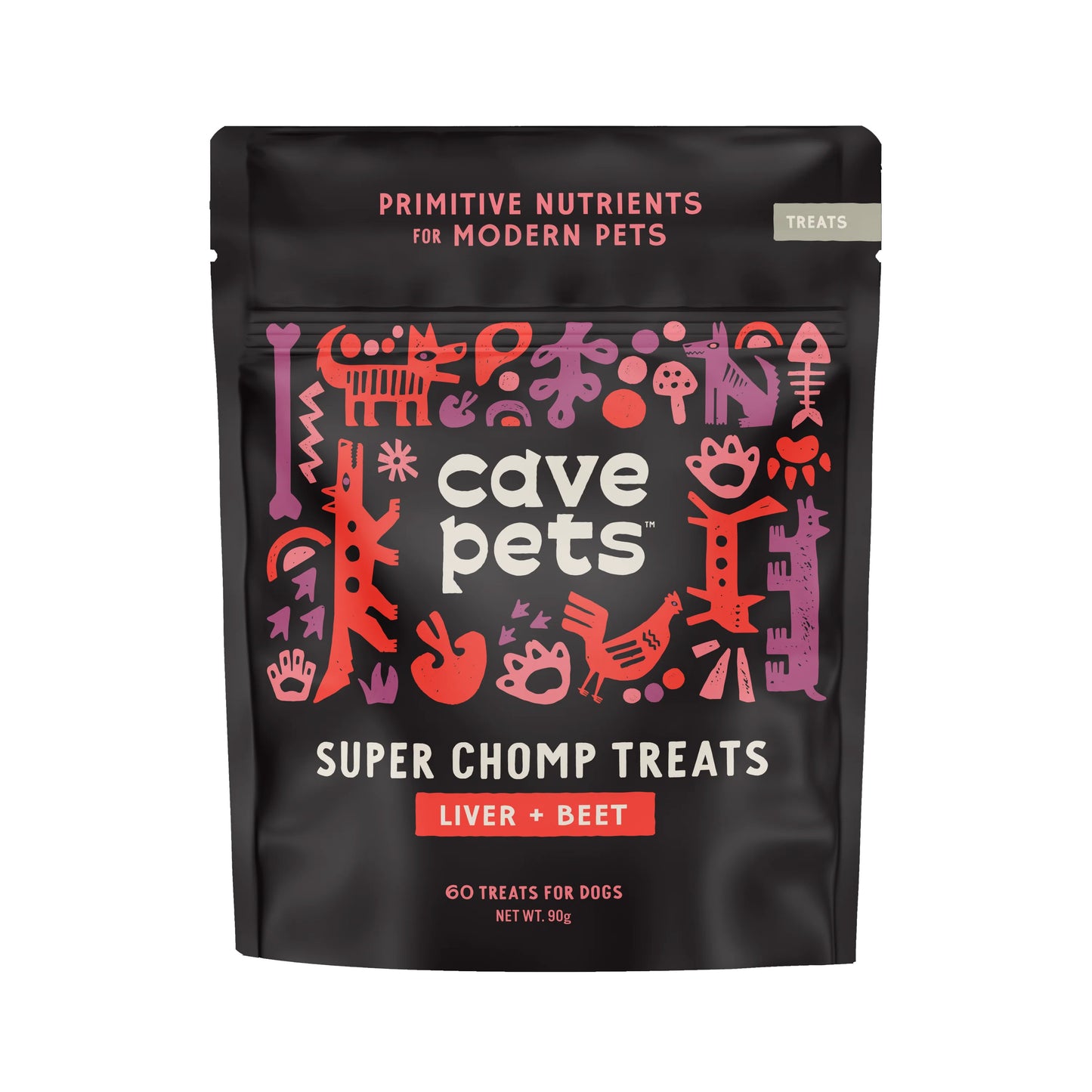 Cave Pets Super Chomp Treats: Liver + Beet (60 servings)