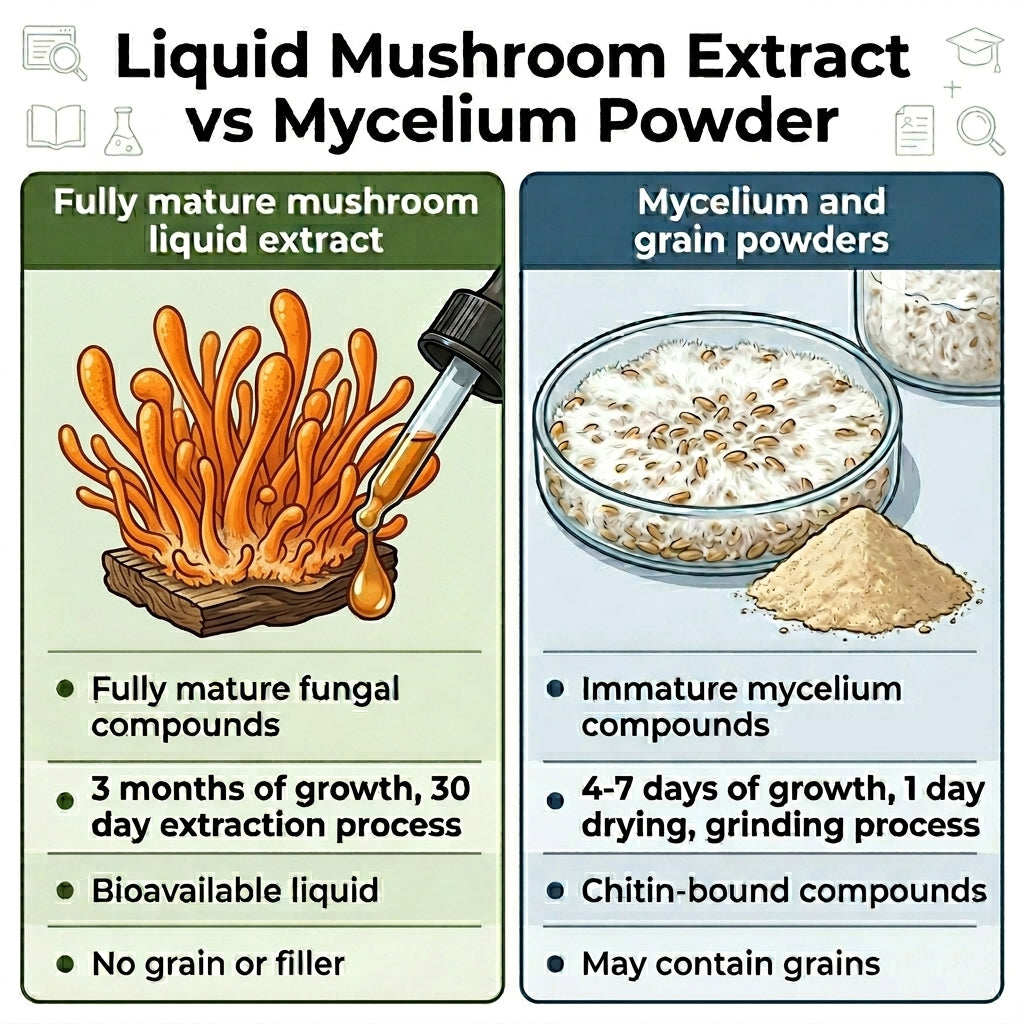 Cordyceps Mushroom Dual Extract Tincture - 100% Organic Fruiting