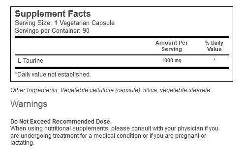 Life Extension: Taurine 1000mg (90 caps)