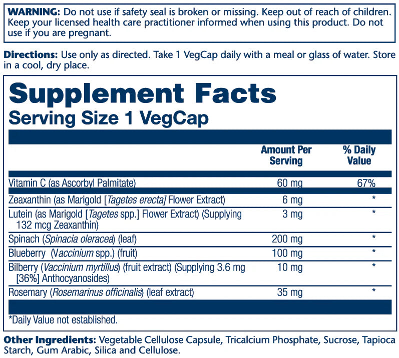 Solaray - Ultra Zeaxanthin 6mg (30 vegcaps)